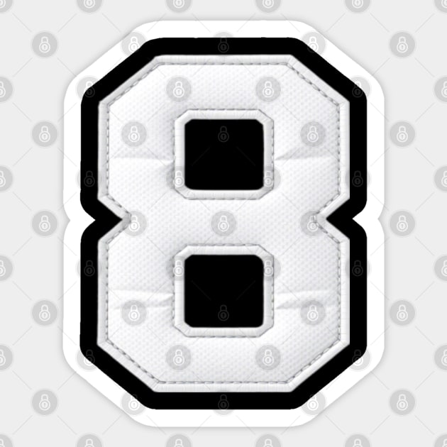 Number 8 Eight Simple Graphic Minimalist Tee Shirt Sticker by OUTFITPAW